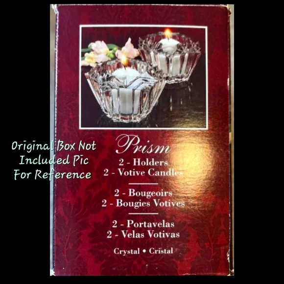 5pc "Prism" Crystal (4) Votive Holders & (1) 6" Crystal Bowl/Pillar🕯 Holder - Picture 4 of 16
